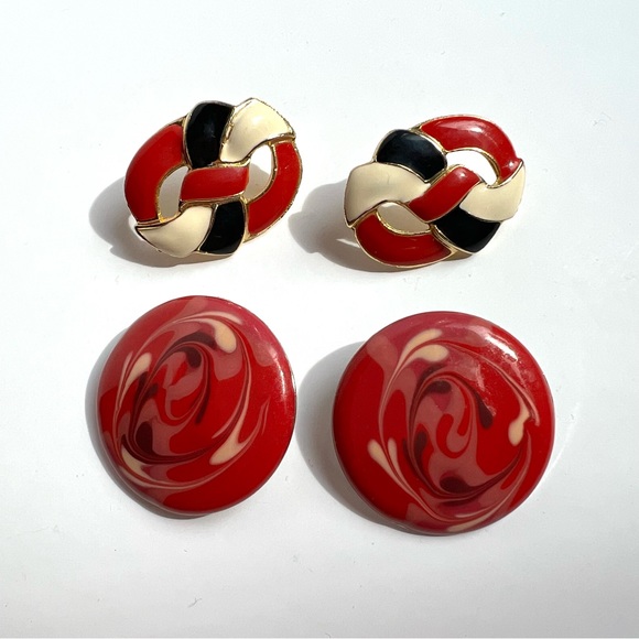Vintage Earrings Set of 2 Pair - Picture 1 of 3